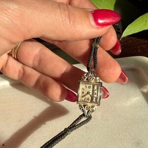 Vintage Rare Wittnauer 14k White Gold With Diamonds Women's Cocktail Watch 1950s